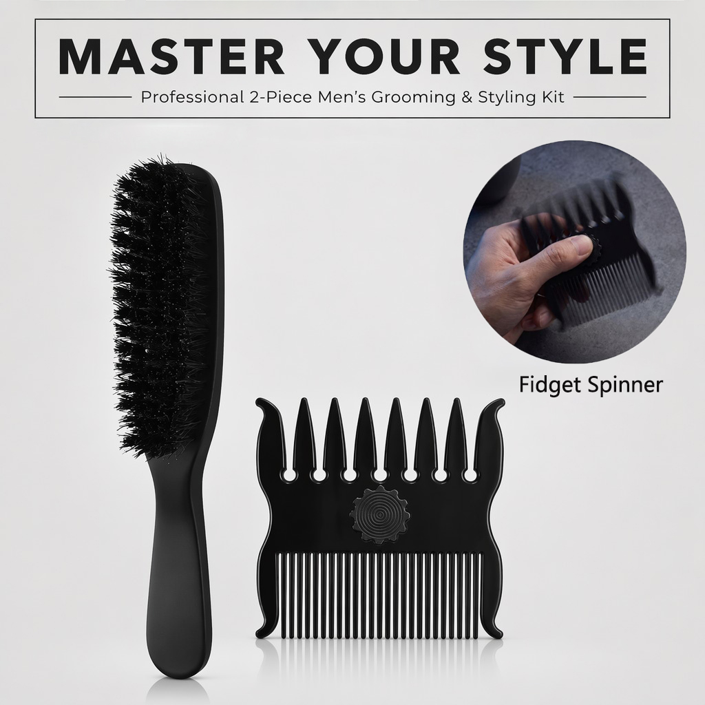 Men'S Grooming Hairstyles - Conjunto de 1/2 Peças de Pente
