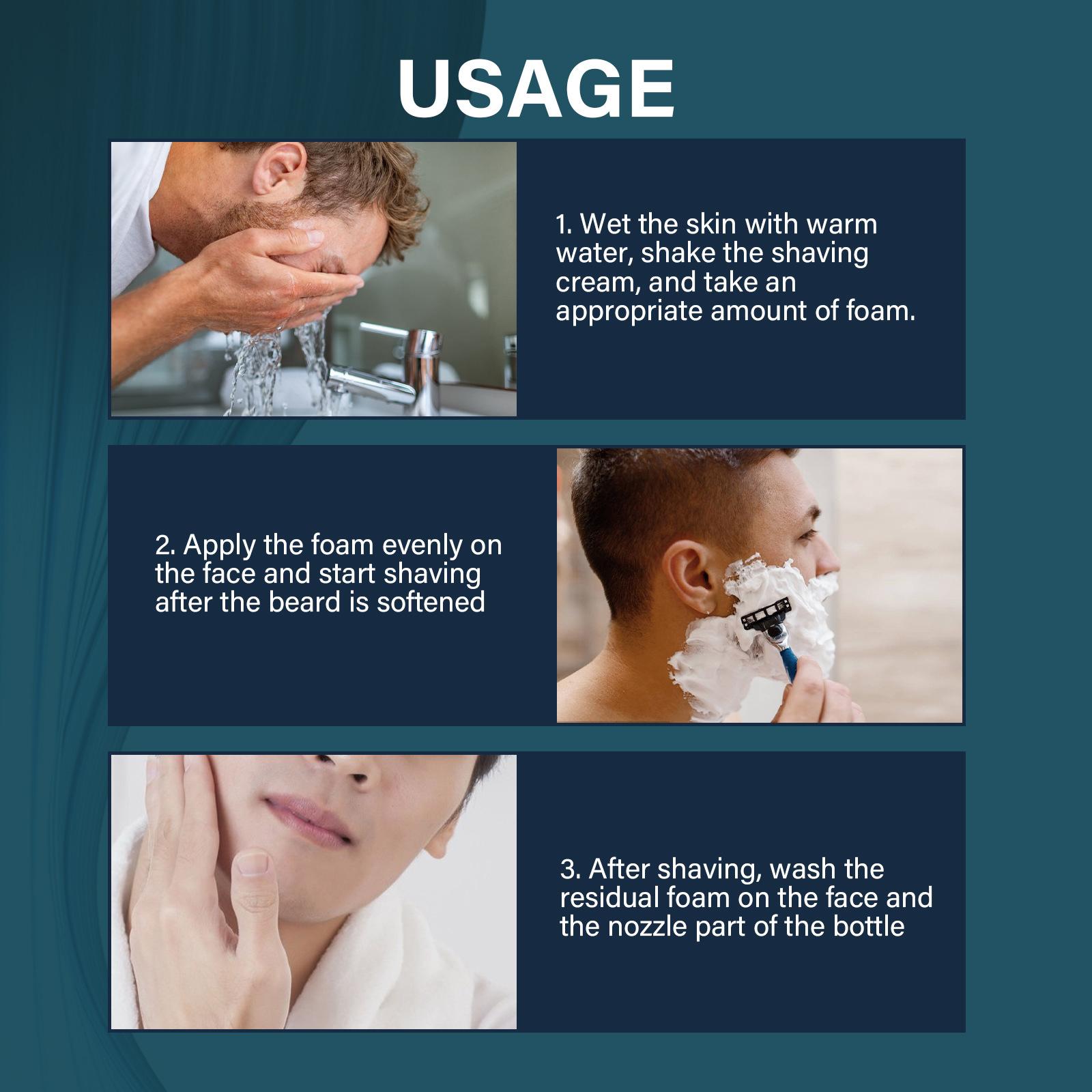 Men'S Grooming Facial - Espuma de Barbear Calmante para Homens,