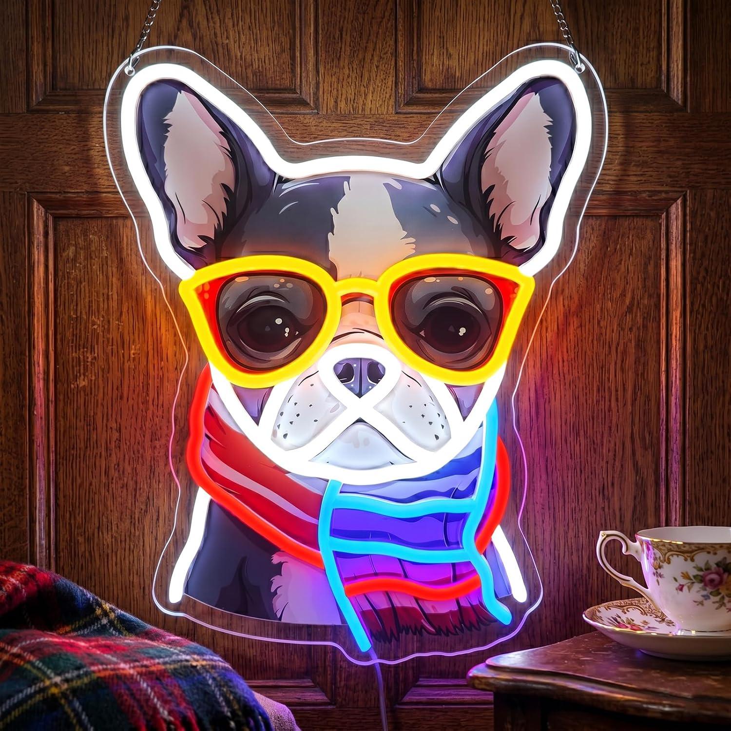 Men'S Grooming Dc - Letreiro Neon de Bulldog Francês com