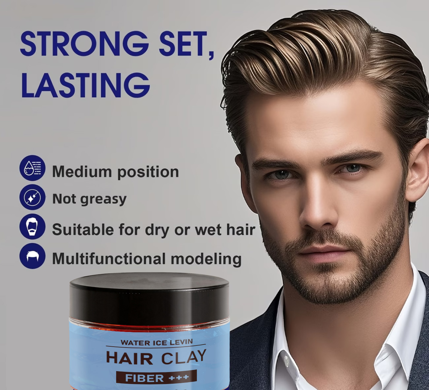 Pomade Hair Clay - Argila modeladora com biotina e queratina,