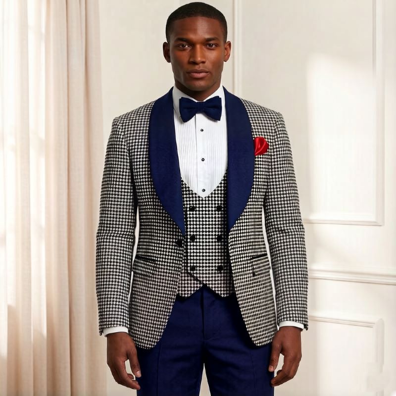 Men'S Grooming Awards - Novos Ternos Masculinos Slim Fit Xadrez