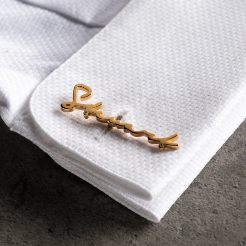 Men'S Grooming Gifts - Abotoaduras personalizadas com nome, banhadas a