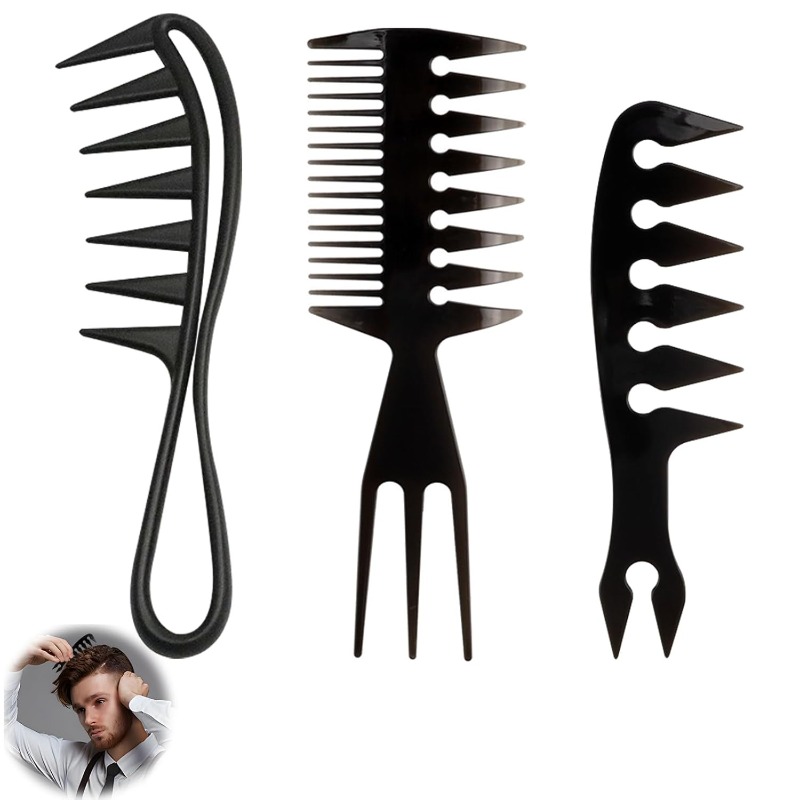 Men'S Grooming Hairstyles - 1/3 peças de pente de dentes